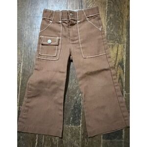 Vintage toddler Sears Winnie The Pooh  Pants Size 3 Slim Brown Bell Bottoms